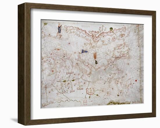 A Portolan Chart of Europe, circa 1500-null-Framed Giclee Print