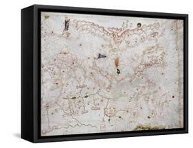 A Portolan Chart of Europe, circa 1500-null-Framed Stretched Canvas