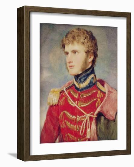 A Portrait Miniature of an Officer-Sir William Charles Ross-Framed Giclee Print