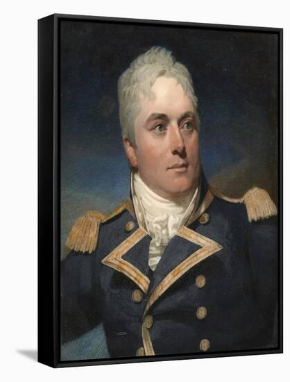 A Portrait Miniature of Captain Alexander Skene Wearing Naval Uniform-Andrew Robertson-Framed Stretched Canvas