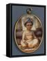 A Portrait Miniature of the Sahibzada, Eldest Son of the Nawab of Oudh, Wearing a Blue Nawabi…-Ozias Humphry-Framed Stretched Canvas