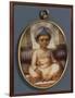 A Portrait Miniature of the Sahibzada, Eldest Son of the Nawab of Oudh, Wearing a Blue Nawabi…-Ozias Humphry-Framed Giclee Print