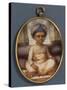 A Portrait Miniature of the Sahibzada, Eldest Son of the Nawab of Oudh, Wearing a Blue Nawabi…-Ozias Humphry-Stretched Canvas