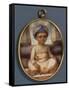 A Portrait Miniature of the Sahibzada, Eldest Son of the Nawab of Oudh, Wearing a Blue Nawabi…-Ozias Humphry-Framed Stretched Canvas