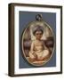 A Portrait Miniature of the Sahibzada, Eldest Son of the Nawab of Oudh, Wearing a Blue Nawabi…-Ozias Humphry-Framed Giclee Print