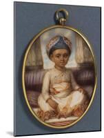 A Portrait Miniature of the Sahibzada, Eldest Son of the Nawab of Oudh, Wearing a Blue Nawabi…-Ozias Humphry-Mounted Giclee Print