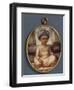 A Portrait Miniature of the Sahibzada, Eldest Son of the Nawab of Oudh, Wearing a Blue Nawabi…-Ozias Humphry-Framed Giclee Print