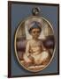 A Portrait Miniature of the Sahibzada, Eldest Son of the Nawab of Oudh, Wearing a Blue Nawabi…-Ozias Humphry-Framed Giclee Print