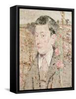 A Portrait of a Boy, Bust Length, Wearing a Grey Suit and Pink Cravat, in a Summer Landscape, 1910-John Quinton Pringle-Framed Stretched Canvas