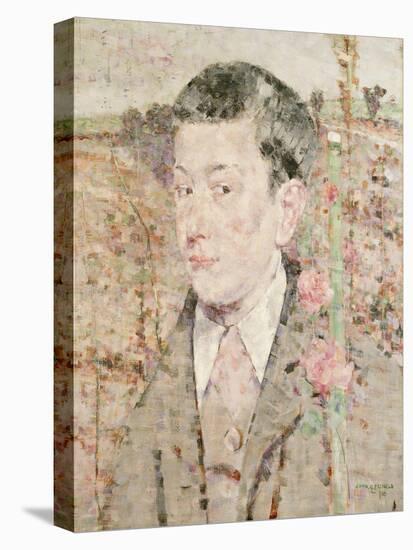 A Portrait of a Boy, Bust Length, Wearing a Grey Suit and Pink Cravat, in a Summer Landscape, 1910-John Quinton Pringle-Stretched Canvas
