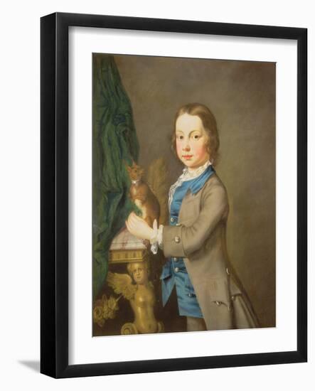 A Portrait of a Boy with a Pet Squirrel, 18th century-Joseph Highmore-Framed Giclee Print