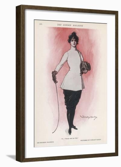 A Portrait of a Female Fencer Who Is "Handy with the Foils"-null-Framed Art Print