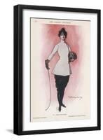 A Portrait of a Female Fencer Who Is "Handy with the Foils"-null-Framed Art Print