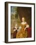 A Portrait of a Lady, Seated by a Table, with Her Daughter, 1686-Pieter van Slingelandt-Framed Giclee Print