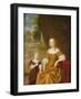 A Portrait of a Lady, Seated by a Table, with Her Daughter, 1686-Pieter van Slingelandt-Framed Giclee Print