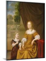 A Portrait of a Lady, Seated by a Table, with Her Daughter, 1686-Pieter van Slingelandt-Mounted Giclee Print