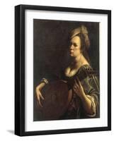 A Portrait of a Woman playing the Lute, possibly a Self-Portrait of the Artist, c.1615-Artemisia Gentileschi-Framed Giclee Print