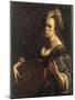 A Portrait of a Woman playing the Lute, possibly a Self-Portrait of the Artist, c.1615-Artemisia Gentileschi-Mounted Giclee Print