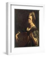 A Portrait of a Woman playing the Lute, possibly a Self-Portrait of the Artist, c.1615-Artemisia Gentileschi-Framed Giclee Print