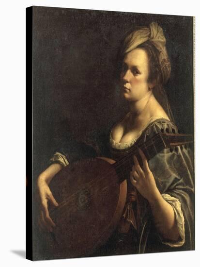 A Portrait of a Woman playing the Lute, possibly a Self-Portrait of the Artist, c.1615-Artemisia Gentileschi-Stretched Canvas