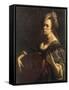 A Portrait of a Woman playing the Lute, possibly a Self-Portrait of the Artist, c.1615-Artemisia Gentileschi-Framed Stretched Canvas