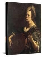 A Portrait of a Woman playing the Lute, possibly a Self-Portrait of the Artist, c.1615-Artemisia Gentileschi-Stretched Canvas