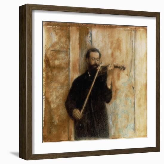 A Portrait of Achille Lerminiaux Playing the Violin, 1885-Fernand Khnopff-Framed Giclee Print