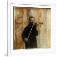 A Portrait of Achille Lerminiaux Playing the Violin, 1885-Fernand Khnopff-Framed Giclee Print