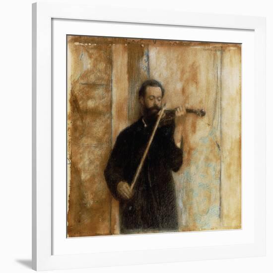 A Portrait of Achille Lerminiaux Playing the Violin, 1885-Fernand Khnopff-Framed Giclee Print