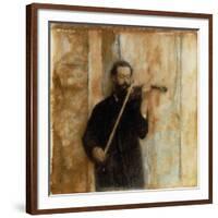 A Portrait of Achille Lerminiaux Playing the Violin, 1885-Fernand Khnopff-Framed Giclee Print
