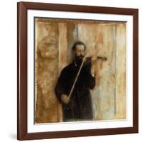 A Portrait of Achille Lerminiaux Playing the Violin, 1885-Fernand Khnopff-Framed Giclee Print