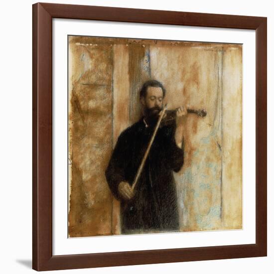 A Portrait of Achille Lerminiaux Playing the Violin, 1885-Fernand Khnopff-Framed Giclee Print