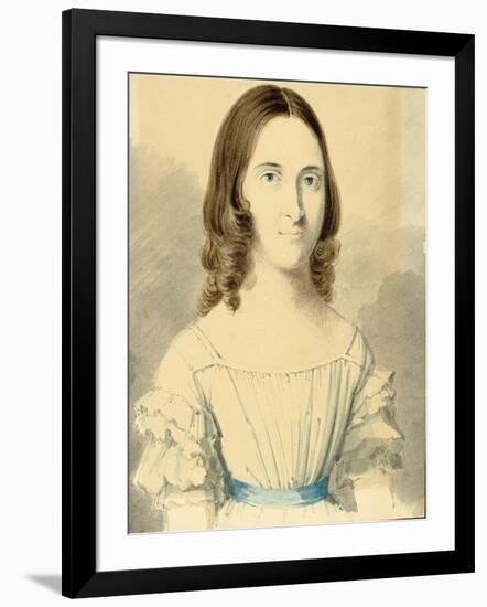 A Portrait of Christina Georgina Rossetti (1830-1894), 1839-40 (Pencil and W/C on Card)-Filippo Pistrucci-Framed Giclee Print