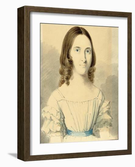 A Portrait of Christina Georgina Rossetti (1830-1894), 1839-40 (Pencil and W/C on Card)-Filippo Pistrucci-Framed Giclee Print