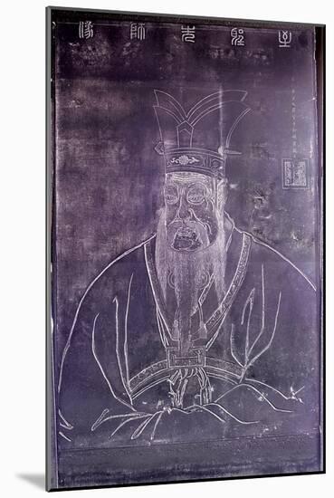 A portrait of Confucius carved on a stone stele-Werner Forman-Mounted Giclee Print