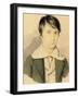 A Portrait of Dante Gabriel Rossetti (1828-1882), 1839-40 (Pencil and W/C on Card)-Filippo Pistrucci-Framed Giclee Print