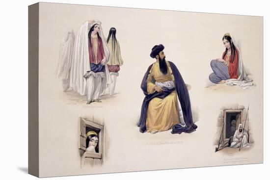 A Portrait of His Majesty Shah-Soojah-Ool-Moolk, from "Sketches in Afghaunistan"-James Atkinson-Stretched Canvas