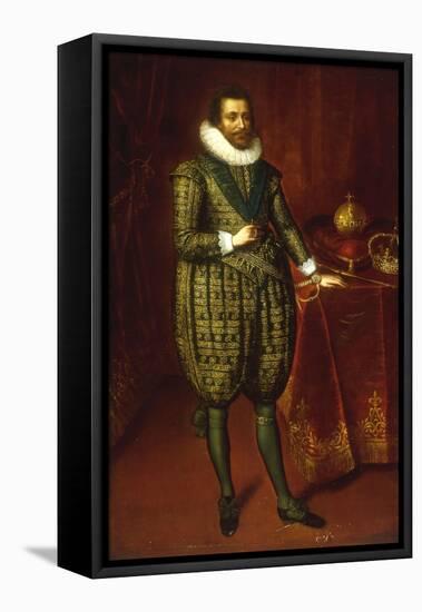 A Portrait of James I of England and VI of Scotland-Paul van Somer-Framed Stretched Canvas