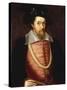 A Portrait of James I of England, VI of Scottland-John De Critz-Stretched Canvas