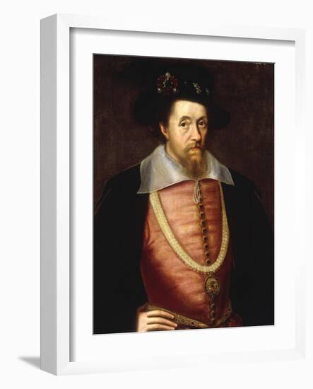 A Portrait of James I of England, VI of Scottland-John De Critz-Framed Giclee Print