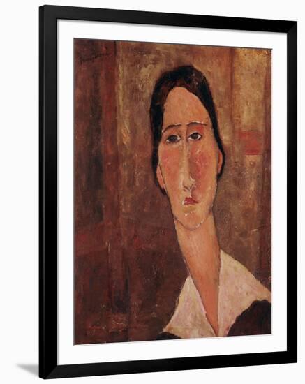 A Portrait of Jeanne Hebuterne-Amedeo Modigliani-Framed Giclee Print