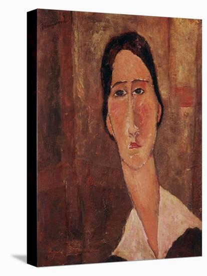 A Portrait of Jeanne Hebuterne-Amedeo Modigliani-Stretched Canvas