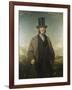 A Portrait of Robert Baird of Auchmedden, in a Grey Coat, Black Suit and a Top Hat-John Watson Gordon-Framed Giclee Print