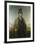 A Portrait of Robert Baird of Auchmedden, in a Grey Coat, Black Suit and a Top Hat-John Watson Gordon-Framed Giclee Print