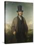 A Portrait of Robert Baird of Auchmedden, in a Grey Coat, Black Suit and a Top Hat-John Watson Gordon-Stretched Canvas