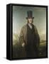 A Portrait of Robert Baird of Auchmedden, in a Grey Coat, Black Suit and a Top Hat-John Watson Gordon-Framed Stretched Canvas