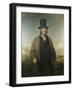 A Portrait of Robert Baird of Auchmedden, in a Grey Coat, Black Suit and a Top Hat-John Watson Gordon-Framed Giclee Print