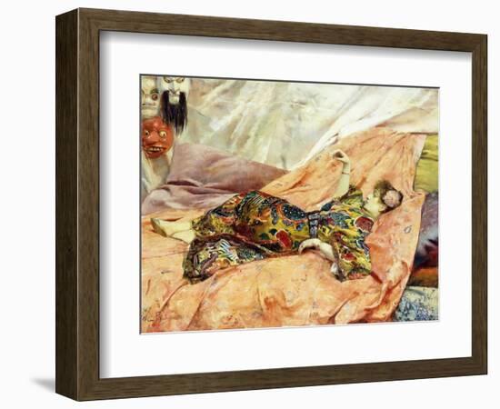 A Portrait of Sarah Bernhardt, Reclining in a Chinois Interior-Georges Marie Rochegrosse-Framed Giclee Print