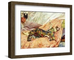 A Portrait of Sarah Bernhardt, Reclining in a Chinois Interior-Georges Marie Rochegrosse-Framed Giclee Print