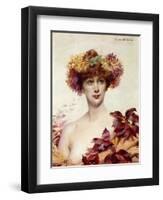 A Portrait of Sarah Bernhardt-Louise Abbema-Framed Giclee Print